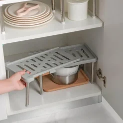 Space Savvy Küche & Esszimmer-Ausziehbares Schrank-Organizer-Regal – platzsparende Aufbewahrung in der Küche