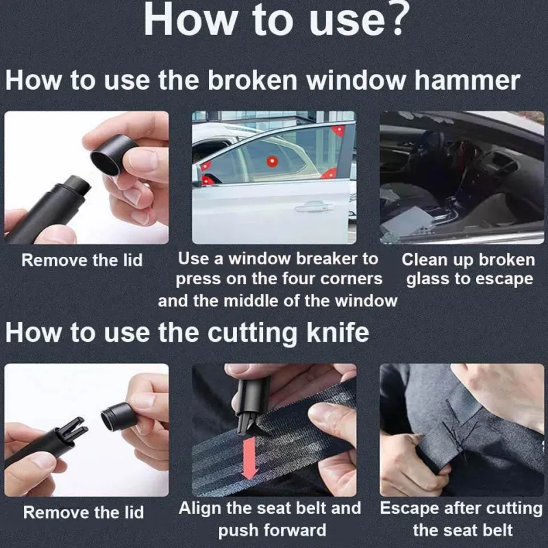 Roam Ready Autozubehör|Automobilindustrie-Auto-Fluchtwerkzeug - Notfall-Sicherheitshammer