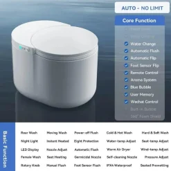 The Blissful Bath Badezimmer-Automatische Bidet-Toilette – Sofortheizung mit Fernbedienung