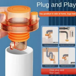 Tranquil Waters Badezimmer|Küche & Esszimmer-Automatischer Abflussrohradapter - Geruchsverhindernder Abfluss