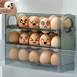 Space Savvy Küche & Esszimmer-Automatischer Eierhalter - Flip Storage Organizer