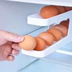 Space Savvy Küche & Esszimmer-Automatischer Eierrollständer-Organizer