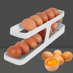 Space Savvy Küche & Esszimmer-Automatischer Eierrollständer-Organizer