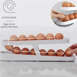 Space Savvy Küche & Esszimmer-Automatischer Eierrollständer-Organizer