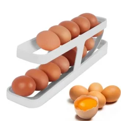 Space Savvy Küche & Esszimmer-Automatischer Eierrollständer-Organizer