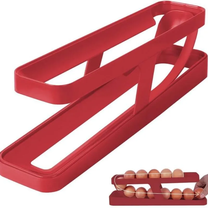 Space Savvy Küche & Esszimmer-Automatischer Eierrollständer-Organizer
