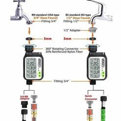 Nomad Gear Camping Im Freien|Outdoor-Artikel-Automatischer Gartenbewässerungstimer - Intelligenter Bewässerungssensor