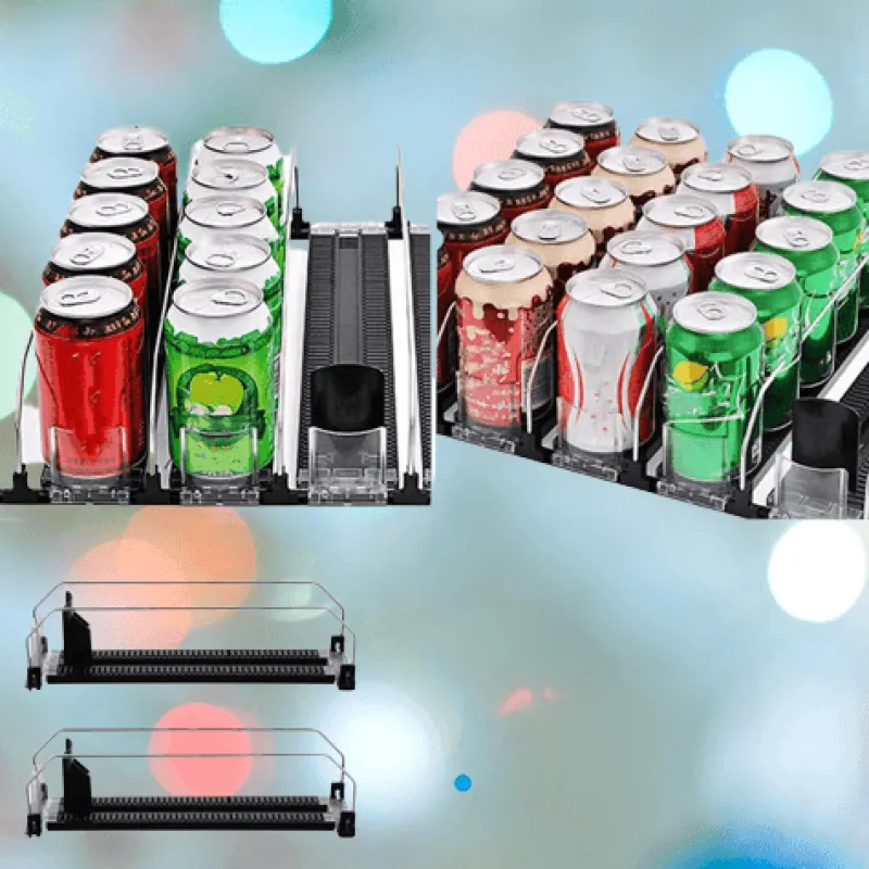 Space Savvy Küche & Esszimmer-Automatischer Getränkeschieber-Kühlschrank-Organizer