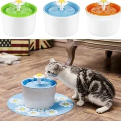 Furry Haven Haustierzubehör|Reinigungswerkzeuge Für Haustiere-Automatischer Haustier-Wasserbrunnen - Haustier-Spender im Blumendesign