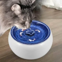 Furry Haven Haustierzubehör|Reinigungswerkzeuge Für Haustiere-Automatischer Haustier-Wasserbrunnen – intelligenter Keramikspender für Katzen und Hunde