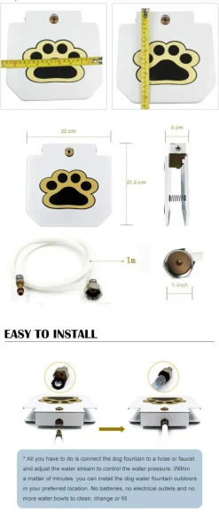 Furry Haven Haustierzubehör|Reinigungswerkzeuge Für Haustiere-Automatischer Hundetrinkbrunnen - Trinkspender für Haustiere