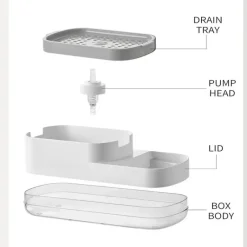 Space Savvy Küche & Esszimmer-Automatischer Seifenspender mit Schwammablage - Küchenutensilien