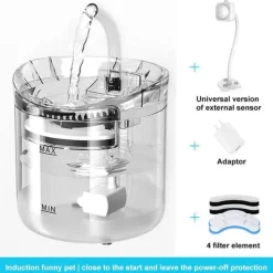 Furendo Haustierzubehör|Tierfütterung-Automatischer Wasserbrunnen für Haustiere – Sensoraktivierter Spender für Katzen und Hunde