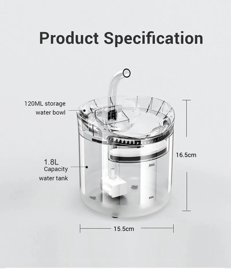 Furendo Haustierzubehör|Tierfütterung-Automatischer Wasserbrunnen für Haustiere – Sensoraktivierter Spender für Katzen und Hunde