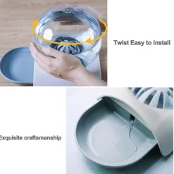 Furendo Haustierzubehör|Reinigungswerkzeuge Für Haustiere-Automatischer Wasserspender für Haustiere – Blasendesign für Katzen und Hunde