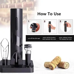 The Culinary Kit Küche & Esszimmer-Automatischer wiederaufladbarer Weinöffner – Stilvoller Korkenzieher