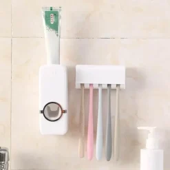 The Blissful Bath Badezimmer-Automatischer Zahnpastaspender - Zahnbürstenhalter Badezimmer-Organizer