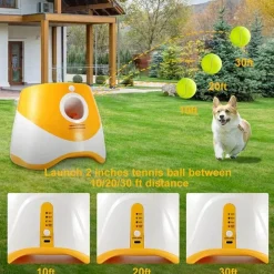 Furendo Haustierzubehör|Reinigungswerkzeuge Für Haustiere-Automatisches Hundespielzeug – Interaktiver Ballwerfer