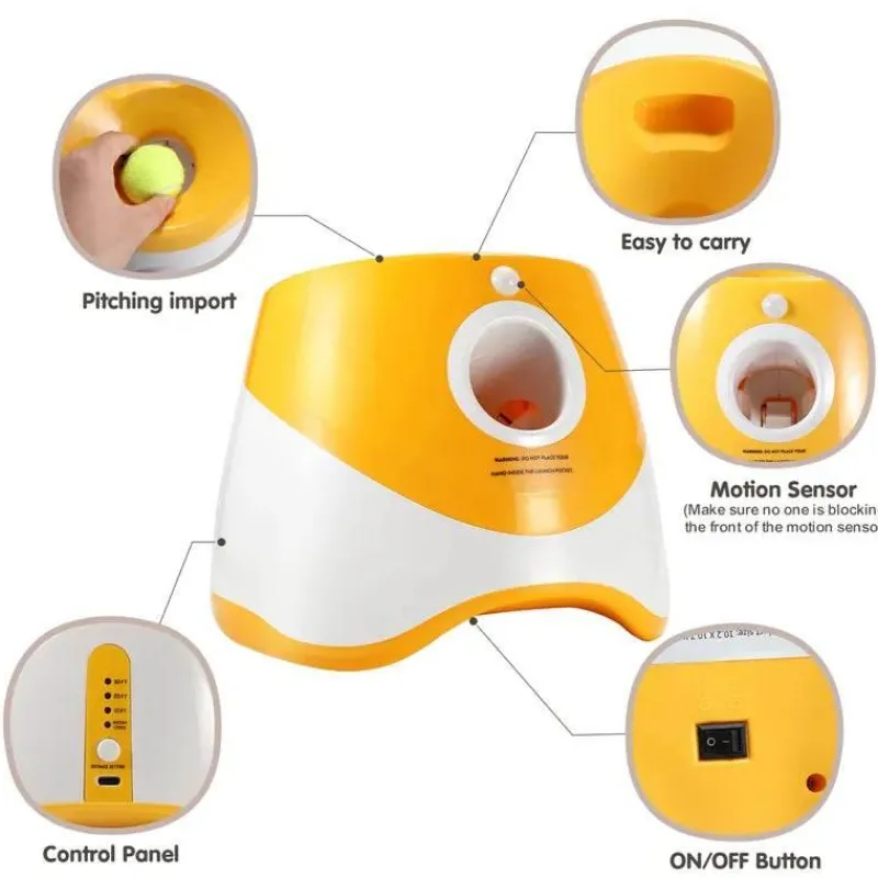 Furendo Haustierzubehör|Reinigungswerkzeuge Für Haustiere-Automatisches Hundespielzeug – Interaktiver Ballwerfer