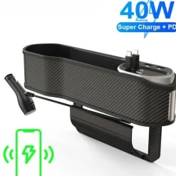 Wild u0026 Free Gear Autozubehör|Automobilindustrie-Autositz-Gap-Organizer mit kabellosem Ladegerät und Getränkehalter