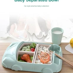 Kinder The Decor Haven Kinderwagen & Zubehör|Küche & Esszimmer-Babynahrungsbehälter aus Bambus in Autoform – Umweltfreundliche Aufbewahrung