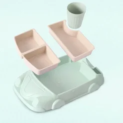 Kinder The Decor Haven Kinderwagen & Zubehör|Küche & Esszimmer-Babynahrungsbehälter aus Bambus in Autoform – Umweltfreundliche Aufbewahrung