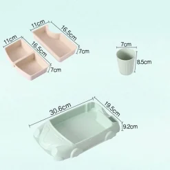 Kinder The Decor Haven Kinderwagen & Zubehör|Küche & Esszimmer-Babynahrungsbehälter aus Bambus in Autoform – Umweltfreundliche Aufbewahrung