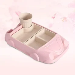 Kinder The Decor Haven Kinderwagen & Zubehör|Küche & Esszimmer-Babynahrungsbehälter aus Bambus in Autoform – Umweltfreundliche Aufbewahrung