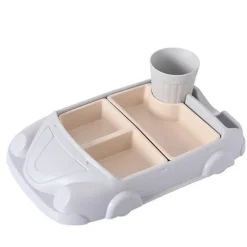 Kinder The Decor Haven Kinderwagen & Zubehör|Küche & Esszimmer-Babynahrungsbehälter aus Bambus in Autoform – Umweltfreundliche Aufbewahrung