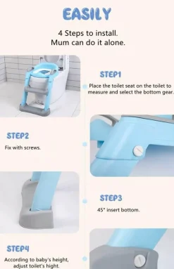 Kinder Aqua Essence Kinderwagen & Zubehör|Babyspielzeug-Baby-Töpfchen-Trainingsleitersitz – verstellbarer Toilettentrainer für Kinder