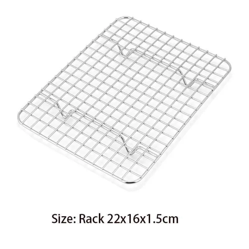 Tom Küche & Esszimmer-Backblech aus Edelstahl mit herausnehmbarem Kühlgitter – vielseitiges Backgeschirr-Set