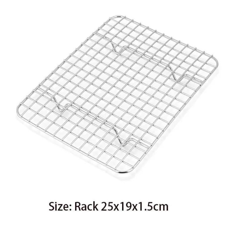 Tom Küche & Esszimmer-Backblech aus Edelstahl mit herausnehmbarem Kühlgitter – vielseitiges Backgeschirr-Set