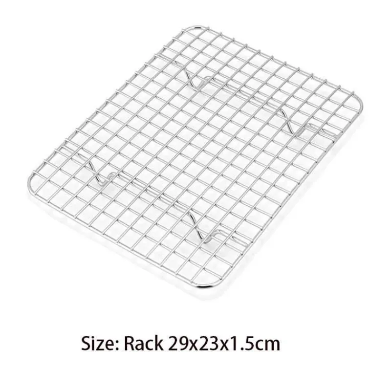 Tom Küche & Esszimmer-Backblech aus Edelstahl mit herausnehmbarem Kühlgitter – vielseitiges Backgeschirr-Set