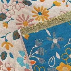 Wrap u0026 Relax Bettzeug-Badetuch aus Baumwolle mit Blumenmuster – Handtuch mit Country-Blumen-Design