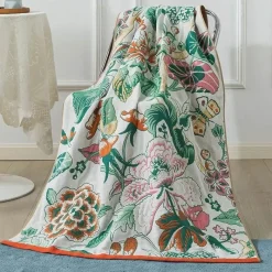 Wrap u0026 Relax Bettzeug-Badetuch aus Baumwollgaze, weich, schnelltrocknend, Pfauenmuster, 90 x 180 cm