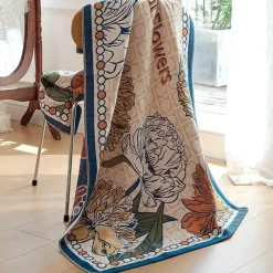 Wrap u0026 Relax Bettzeug-Badetuch aus Baumwollgaze, weich, schnelltrocknend, Pfauenmuster, 90 x 180 cm