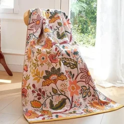 Wrap u0026 Relax Bettzeug-Badetuch aus Baumwollgaze, weich, schnelltrocknend, Pfauenmuster, 90 x 180 cm