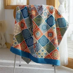 Wrap u0026 Relax Bettzeug-Badetuch aus nordischer Baumwollgaze – weich, saugfähig, schnelltrocknend, 90 x 180 cm