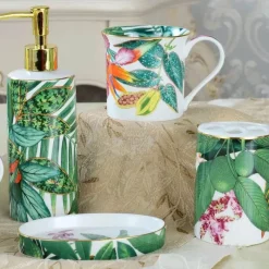 Feast u0026 Flair Küche & Esszimmer-Badezimmerset „Tropical Rainforest“ – 5-teilige Sanitärkeramik