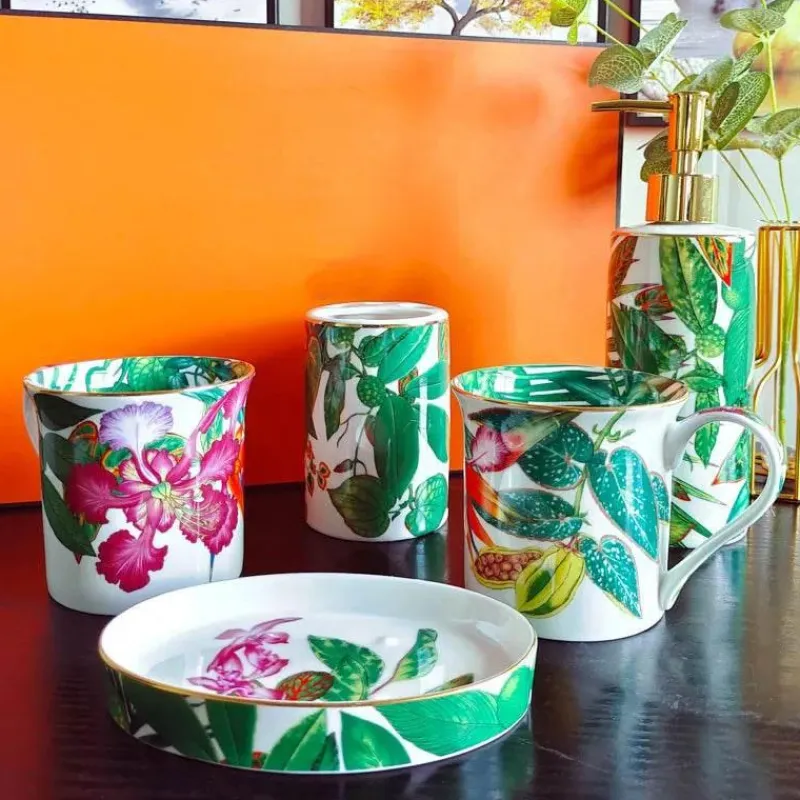 Feast u0026 Flair Küche & Esszimmer-Badezimmerset „Tropical Rainforest“ – 5-teilige Sanitärkeramik