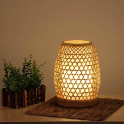 Glow u0026 Shade Beleuchtung-Bamboo Lantern Lamp - Natural Decorative Light Fixture