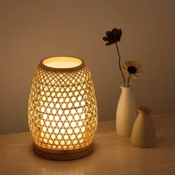 Glow u0026 Shade Beleuchtung-Bamboo Lantern Lamp - Natural Decorative Light Fixture