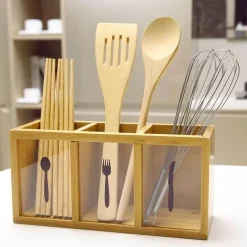 The Decor Haven Küche & Esszimmer-Bambus-Aufbewahrungsregal - Mehrzweck-Organizer im japanischen Stil