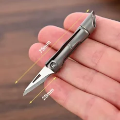 The Outdoor Vault Outdoor-Artikel|Heimwerkzeuge-Bambus-Schlüsselanhängermesser - EDC-Werkzeug aus Titanlegierung