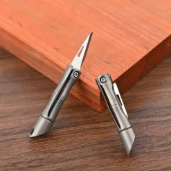 The Outdoor Vault Outdoor-Artikel|Heimwerkzeuge-Bambus-Schlüsselanhängermesser - EDC-Werkzeug aus Titanlegierung