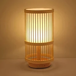 Bright Accents Beleuchtung-Bambus-Tischlampe – umweltfreundliche handgefertigte Leuchte