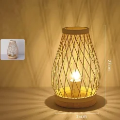 Bright Accents Beleuchtung-Bambus-Tischlampe – umweltfreundliche handgefertigte Leuchte