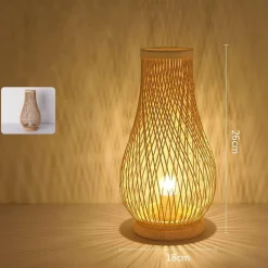 Bright Accents Beleuchtung-Bambus-Tischlampe – umweltfreundliche handgefertigte Leuchte