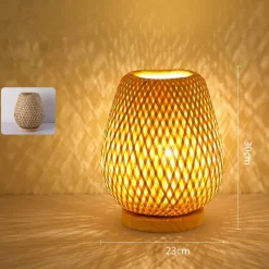Bright Accents Beleuchtung-Bambus-Tischlampe – umweltfreundliche handgefertigte Leuchte