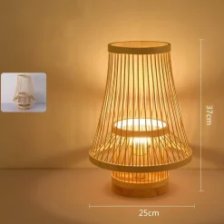 Bright Accents Beleuchtung-Bambus-Tischlampe – umweltfreundliche handgefertigte Leuchte